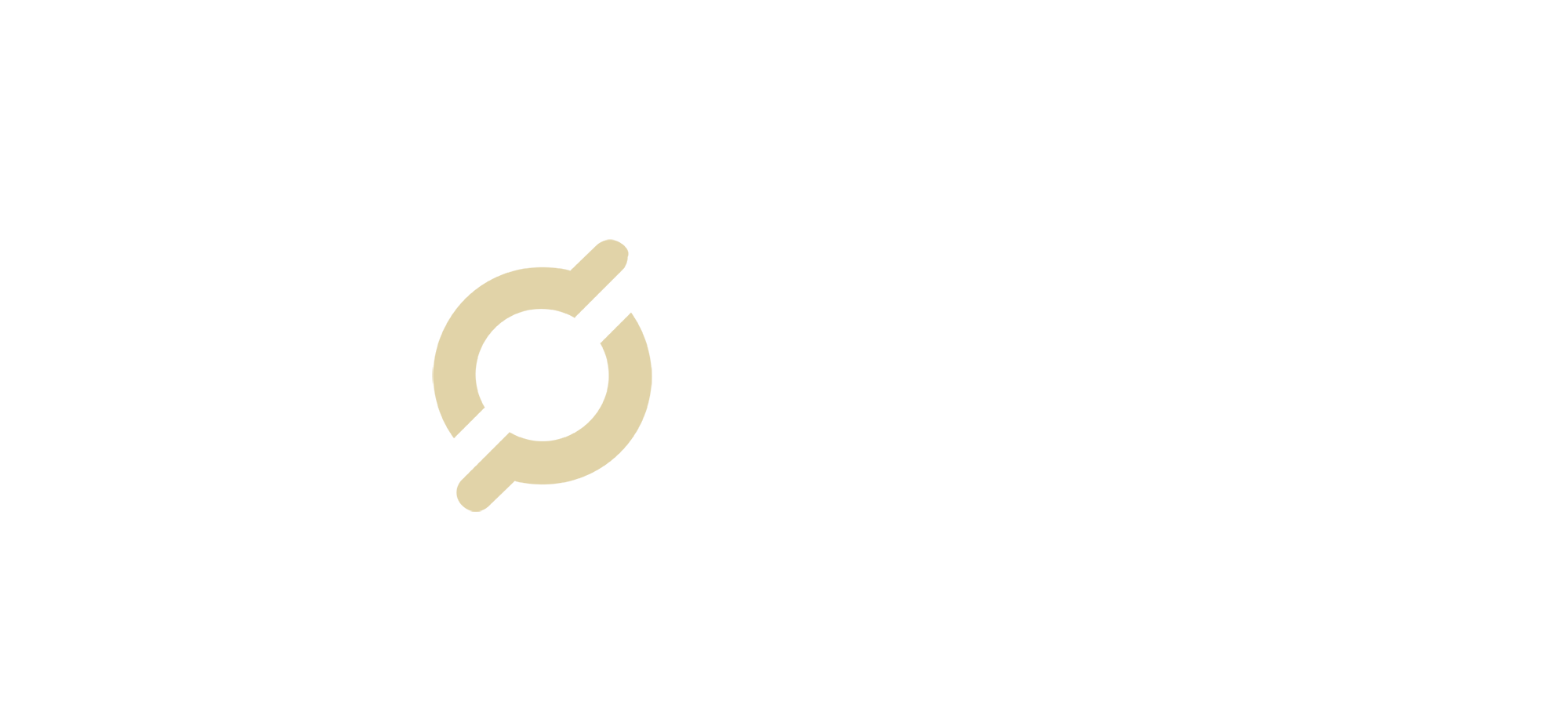 Logo blanc sur fond crème